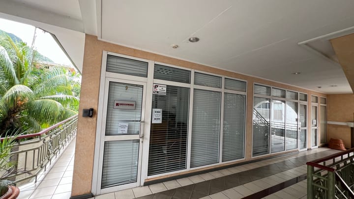 An office walkway in the Seychelles